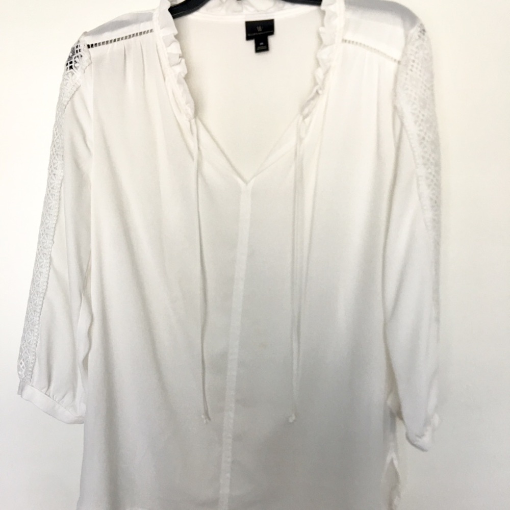 White lace sheer top